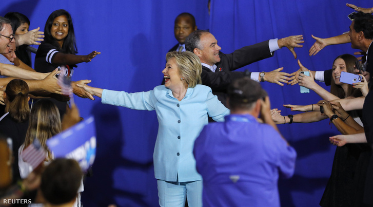 Clinton és Tim Kaine Miamiban.