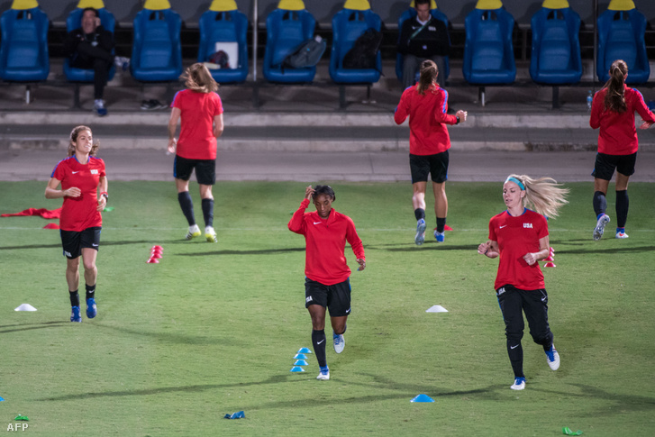 Az amerikaiak női válogatottja tartott edzést Belo Horizontéban, 2016. augusztus 3-án