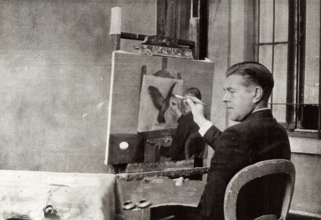 René Magritte alkotás közben (1936.)