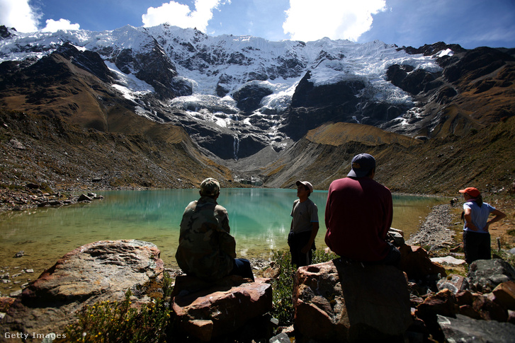 Salkantay túraútvonal az Andokban, kilátással a gleccserekre