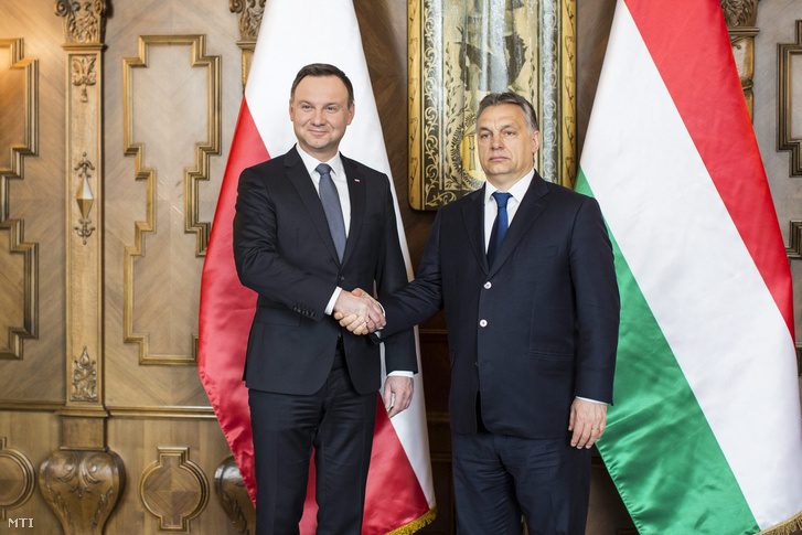 Andrzej Duda és Orbán Viktor Budapesten 2016. március 19-én