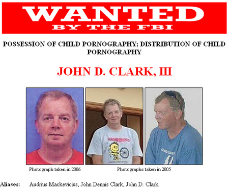John D. Clark körözési fotója az FBI oldalán
