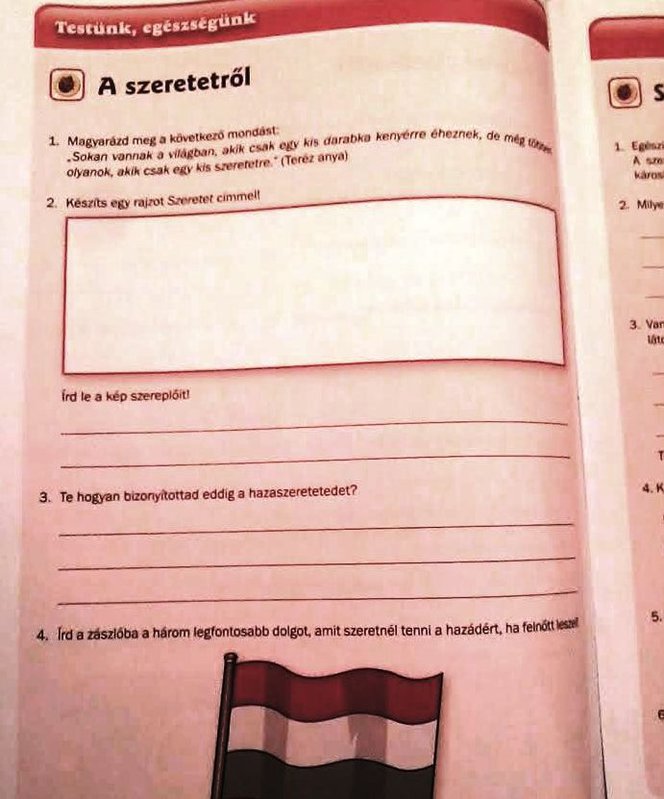 Részlet egy negyedikes környezetkönyvből