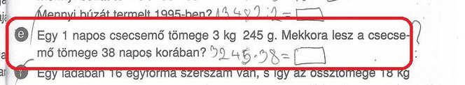 Feladat egy 4. osztályos matekkönyvből