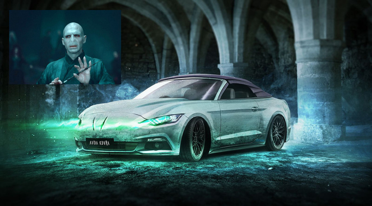 Ford Voldemort - Voldemort Nagyúr és a Ford Mustang Convertible Forrás: carwow