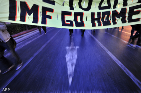 IMF ellenes tüntetés Athénban