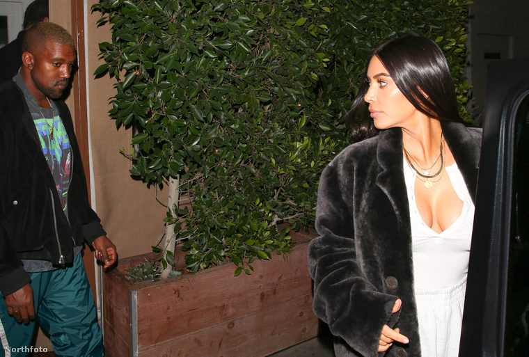Kim Kardashian és Kanye West távozik az ominóus romantikus vacsoráról.