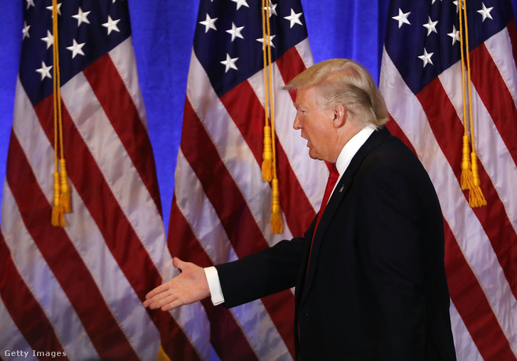 Donald Trump a megválasztása óta tartott első sajtótájékoztatóján szerdán.