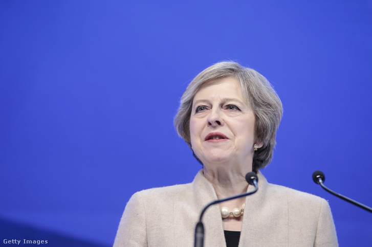 Theresa May a davos-i világgazdasági fórumon, 2017. január 19-én