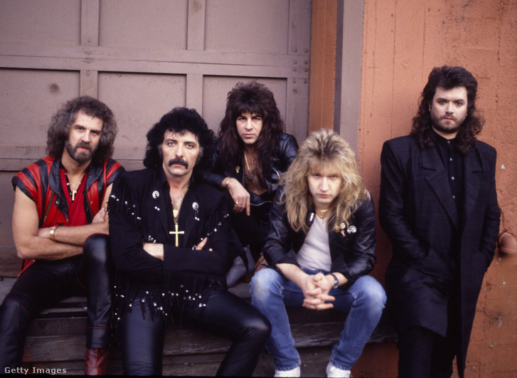 Geoff Nicholls, Tony Iommi, Dave Spitz és Eric Singer, Glenn Hughes 1985-ben