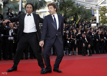 Alejandro González Inárritu és Javier Bardem Cannes-ban