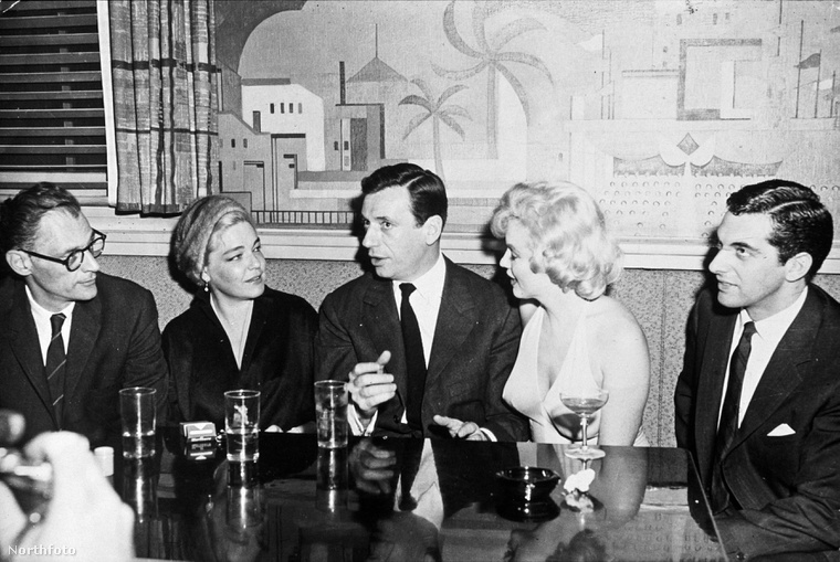 Arthur Miller, Simone Signoret, Yves Montand és Marilyn Monroe.