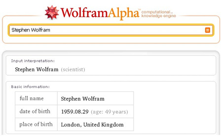 Ennyit tud a Wolfram Aplha a saját fejlesztőjéről és névadójáról