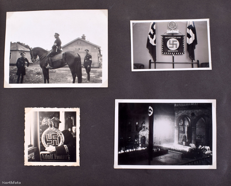 Eva Braun négyesével ragasztotta bele a felvételeket, a horogkereszt szimbóluma szemlátomást nagyon fontos volt számára