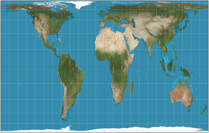 A Gall-Peteres térkép, ami jobban tükrözi a valós arányokat