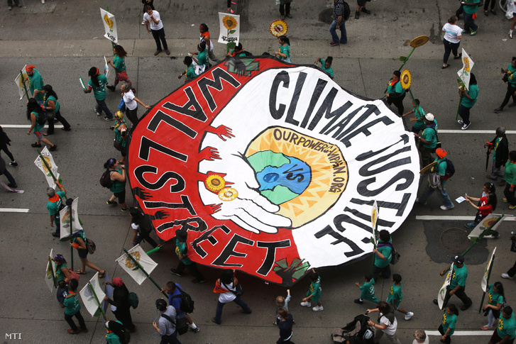 A klímaváltozás megakadályozásáért szóló tüntetés New Yorkban, 2014. szeptember 21-én