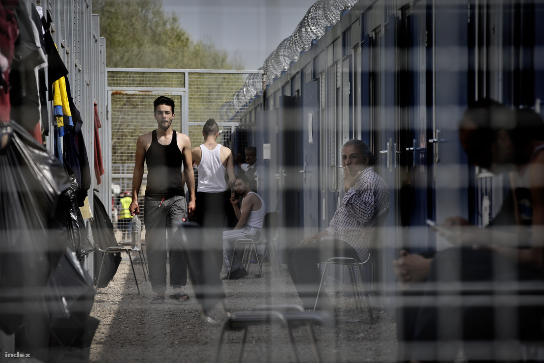 Menekültek a röszkei tranzitzónában