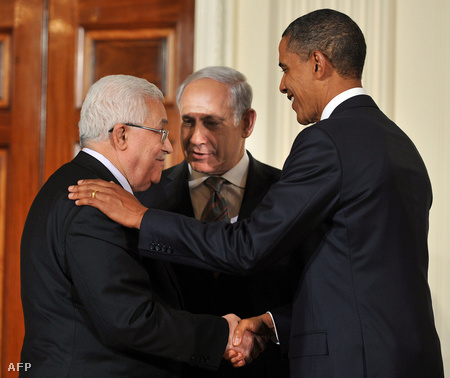 Mahmúd Abbász, Benjamin Netanjahu és Barack Obama