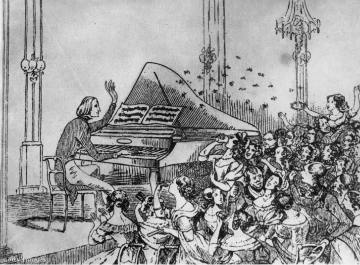 Berlin, 1842: virágokat és csókokat dobálnak a nők liszt koncertjén