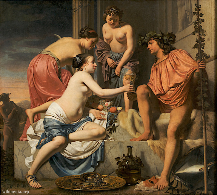 Caesar Boetius van Everdingen: Bacchus a trónon