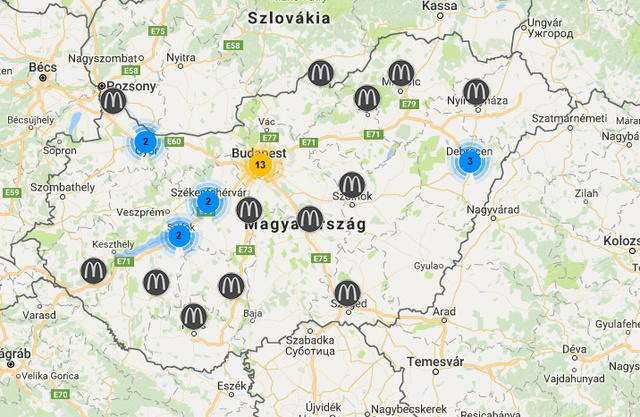 légszennyezettségi térkép budapest 2014 Mcdonald S Budapest Térkép