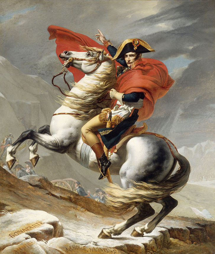 1024px-Jacques Louis David - Bonaparte franchissant le Grand Sai