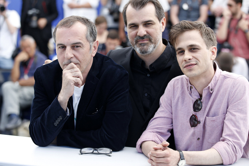 Merab Ninidze, Mundruczó Kornél és Jéger Zsombor Cannes-ban.