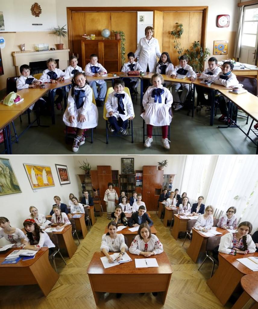 
                        	Az uruguayi iskola diákjai a fenti képen, illetve az ukrán gyerekek a lentin már jóval ideálisabb iskolai környezethez jutottak, mint a fényt vagy éppen a padokat nélkülöző szegény sorsú tanulók. Bár ők is ugyanolyan gyerekek, mint az afganisztáni vagy vietnámi kicsik, döbbenetes, hogy a körülményeik mennyire eltérőek egymáshoz viszonyítva.