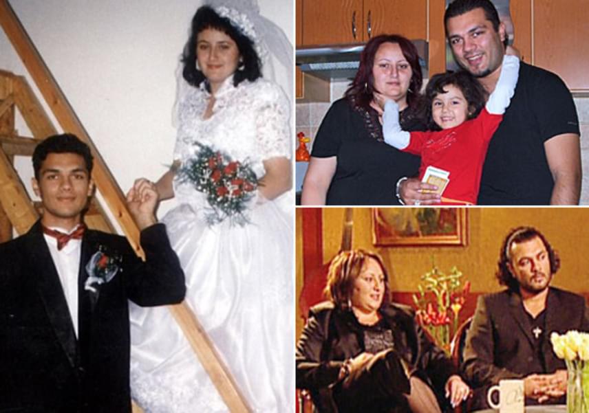 
                        	Szinte rá sem ismerni Gáspár Lacira a bal oldali, 21 évvel ezelőtt készült esküvői fotón. Gabriellával - akitől 2002-ben kislánya, Mirjam született - 12 év után hidegültek el egymástól, és 2008-ban a válás mellett döntöttek.