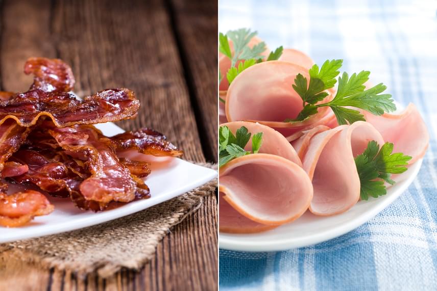 	200 kalóriát hasznosít a szervezeted egy aprócska szelet, 34 grammos baconből, ám a sovány húsokban, például a pulykasonkában 204 grammban van ugyanilyen mennyiség.