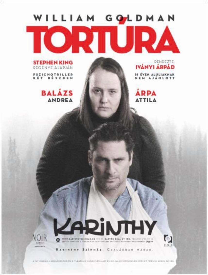 
                        	A Karinthy Színházban január 13-án mutatták be a Tortúra című pszichothrillert, amelynek főszerepében Balázs Andrea és Árpa Attila látható.