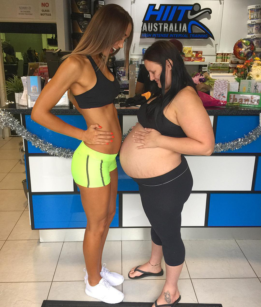 Az ausztrál modell, Chontel Duncan képén barátnőjével szerepel, aki csak egy hónappal járt előrébb a terhességben. Bár minden nő teste különböző, és mindketten egészséges babának adtak életet, a különbség sokakat megbotránkoztatott.