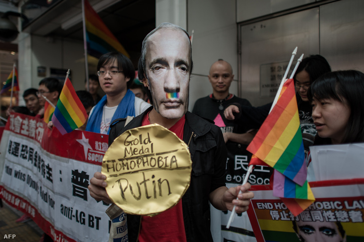 Orosz melegekért szervezett szimpátiatüntetés Hongkongban