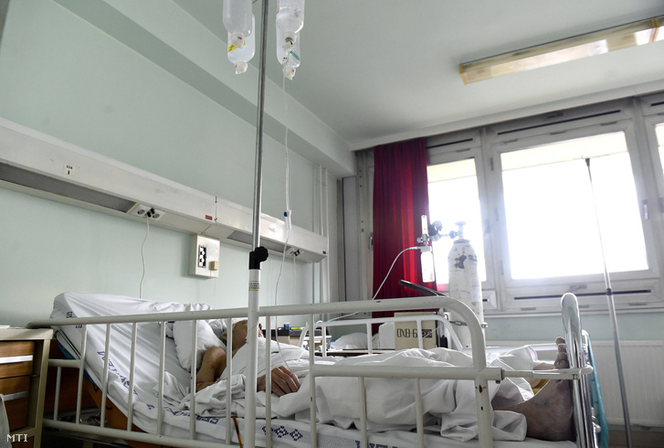 Az óbudai Szent Margit Kórház egyik betegszobája, 2017. február 23-án