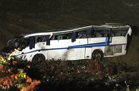 A balesetet szenvedett busz