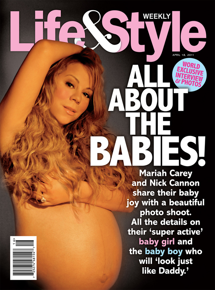 Mariah Carey, 2011Szegény Carey-re már nem volt kíváncsi a Vanity Fair, neki csak a Life&amp;Style magazin címlapja jutott, hogy meztelen terhesfotót mutathasson magáról.