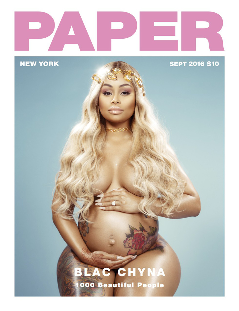Blac Chyna, 2016Bár nem Kardashian, de köze van hozzájuk, ugyanis Blac Chyna, amikor a Paper magazin címlapján pózolt hatalmas hassal, totálisan meztelenül, akkor Rob Kardashian gyerekét várta, aki végül a Dream Kardashian nevet kapta.