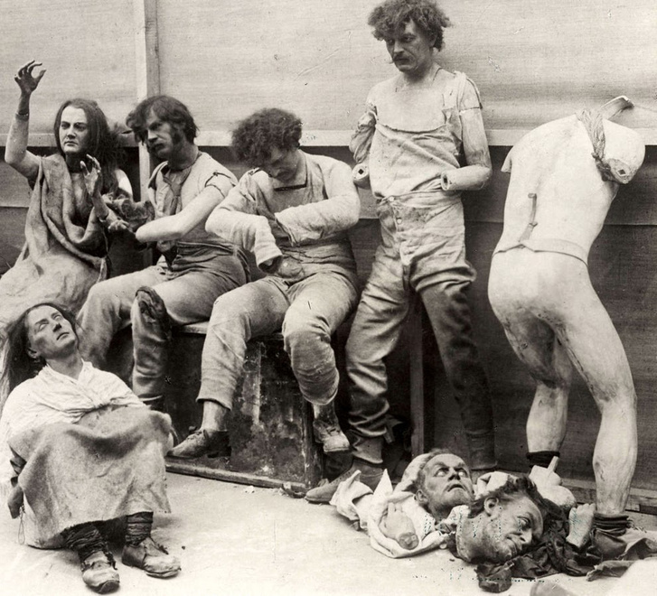 Melted and damaged mannequins after a fire at Madam Tussaud’s Wa