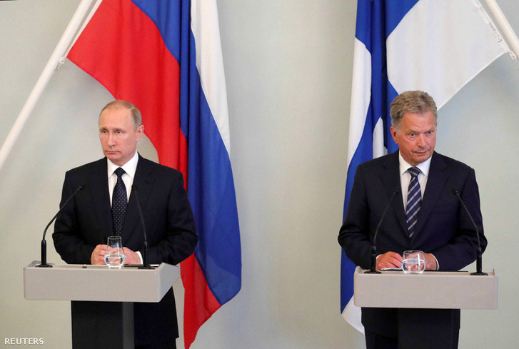 Vlagyimir Putyin és Sauli Niinisto sajtótájékoztatója