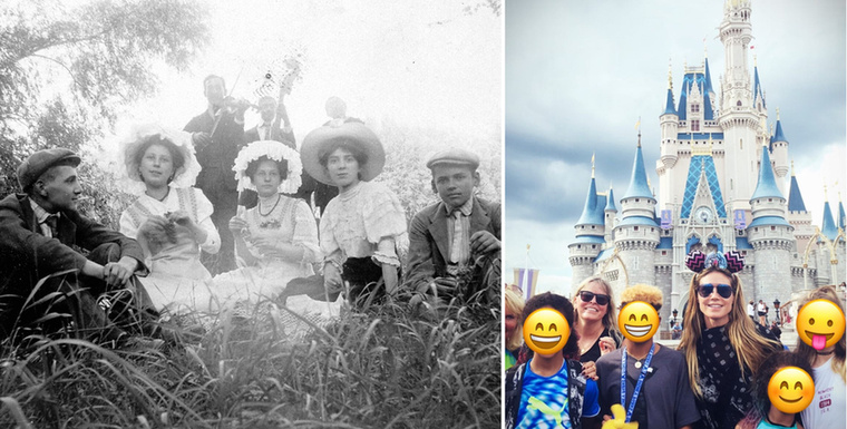 Így szórakoztak 1915-ben és így mulatott Heidi Klum Disneylandben.