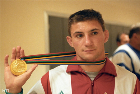 1992: Repka Attila kötöttfogású birkózó, a 68 kg-os súlycsoport olimpiai aranyérmese (Fotó: Németh Ferenc)