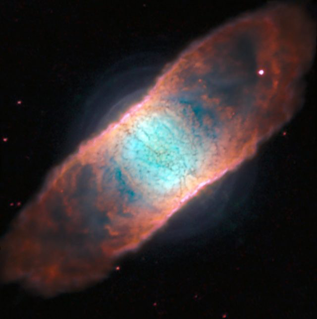 A MUSE új felvétele az IC 4406 katalógusjelű planetáris ködről. A korábban is ismert struktúrák mellett a minden eddiginél élesebb felvételen új, eddig nem látott szerkezeti elemként a centrum körüli burkok is felbukkannak