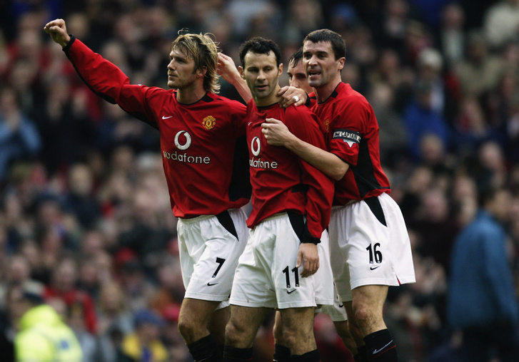 Beckham, Giggs és Keane a ManUnitedben, 2003 elején