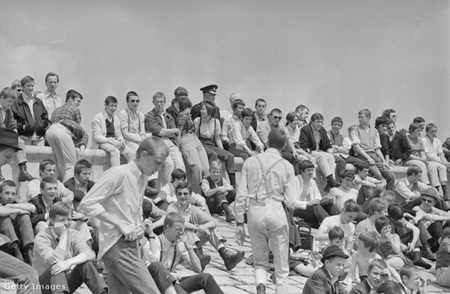 Szkinhedek egy találkozón Southend-on-Sea tengerpartján 1970-ben.