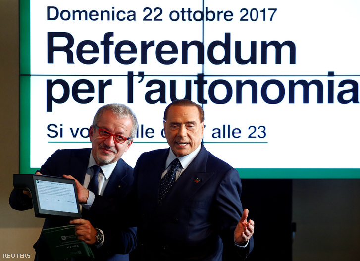 Roberto Maroni, Lombardia elnöke és Silvio Berlusconi, a Forza Italia elnöke Milánóban