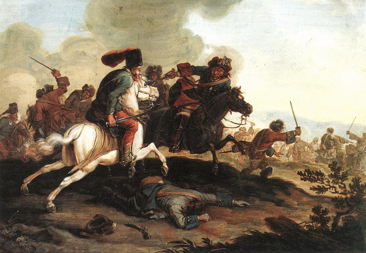 Kuruc-labanc csatajelenet Georg Philip Rugendas festménye