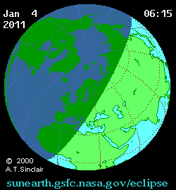 A napfogyatkozás sávja, az óra UTC szerinti időt mutat (animáció: Wikipedia)