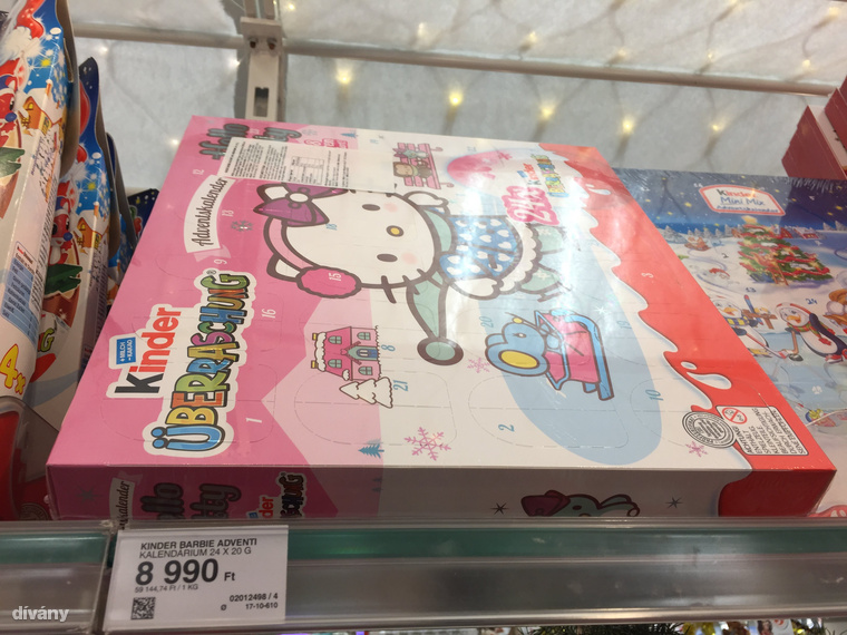 Ne tévesszen meg a minta, korcsolyázó Hello Kitty kalendáriumot 695 forintért és majdnem 9000 forintért is lehet venni