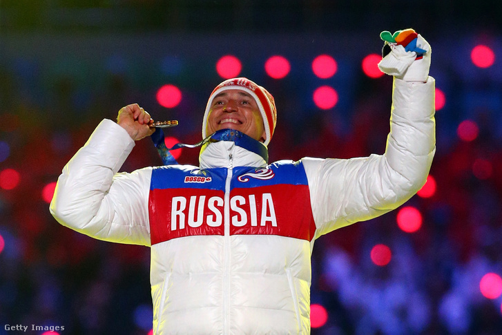 Alekszandr Legkov a szocsi téli olimpia záróeseményén