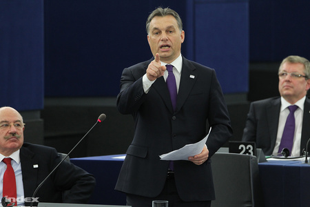 Orbán Viktor beszéde az EP-ben (Fotó: Barakonyi Szabolcs)